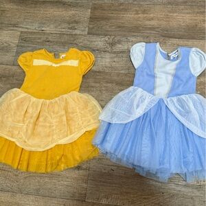 GAP Kids baby 5t Belle and Cinderella Blue and Yellow Dresses Costume Set Disney